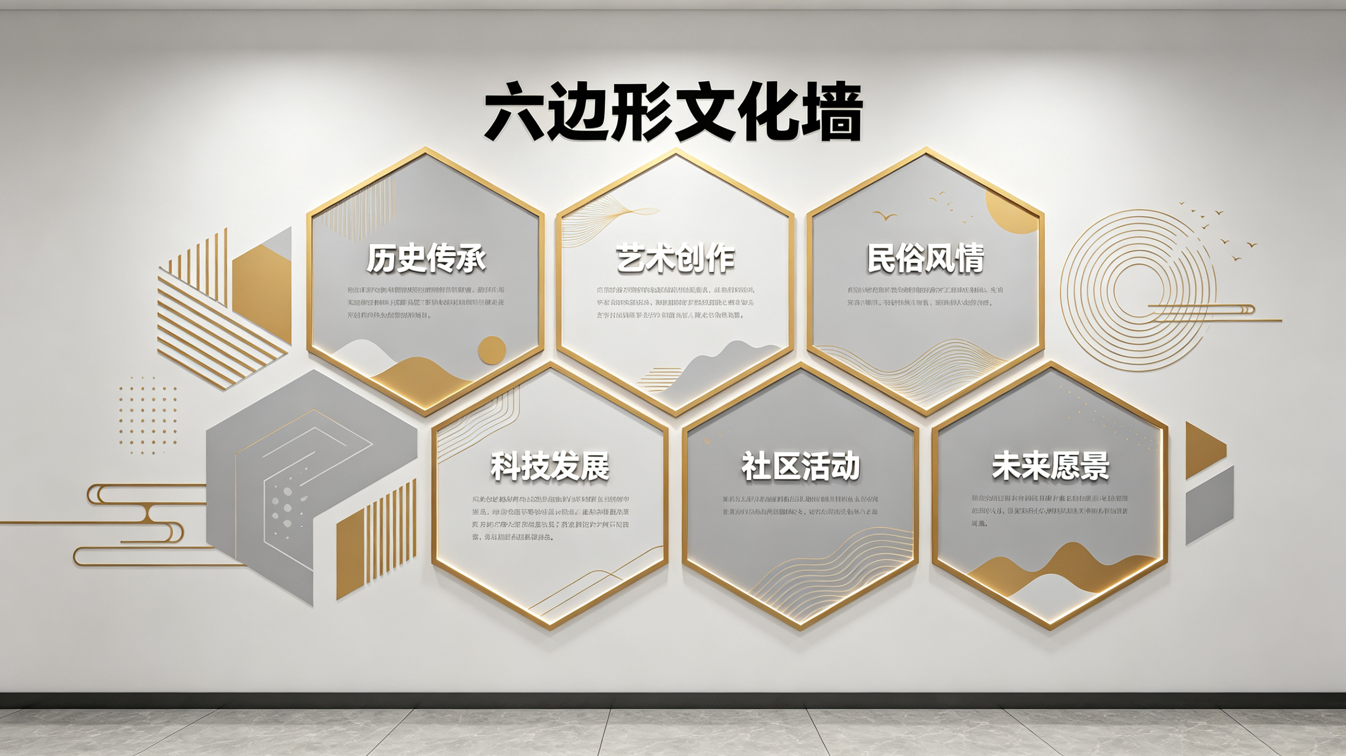 景德镇企业文化墙 | 六边形信息美学